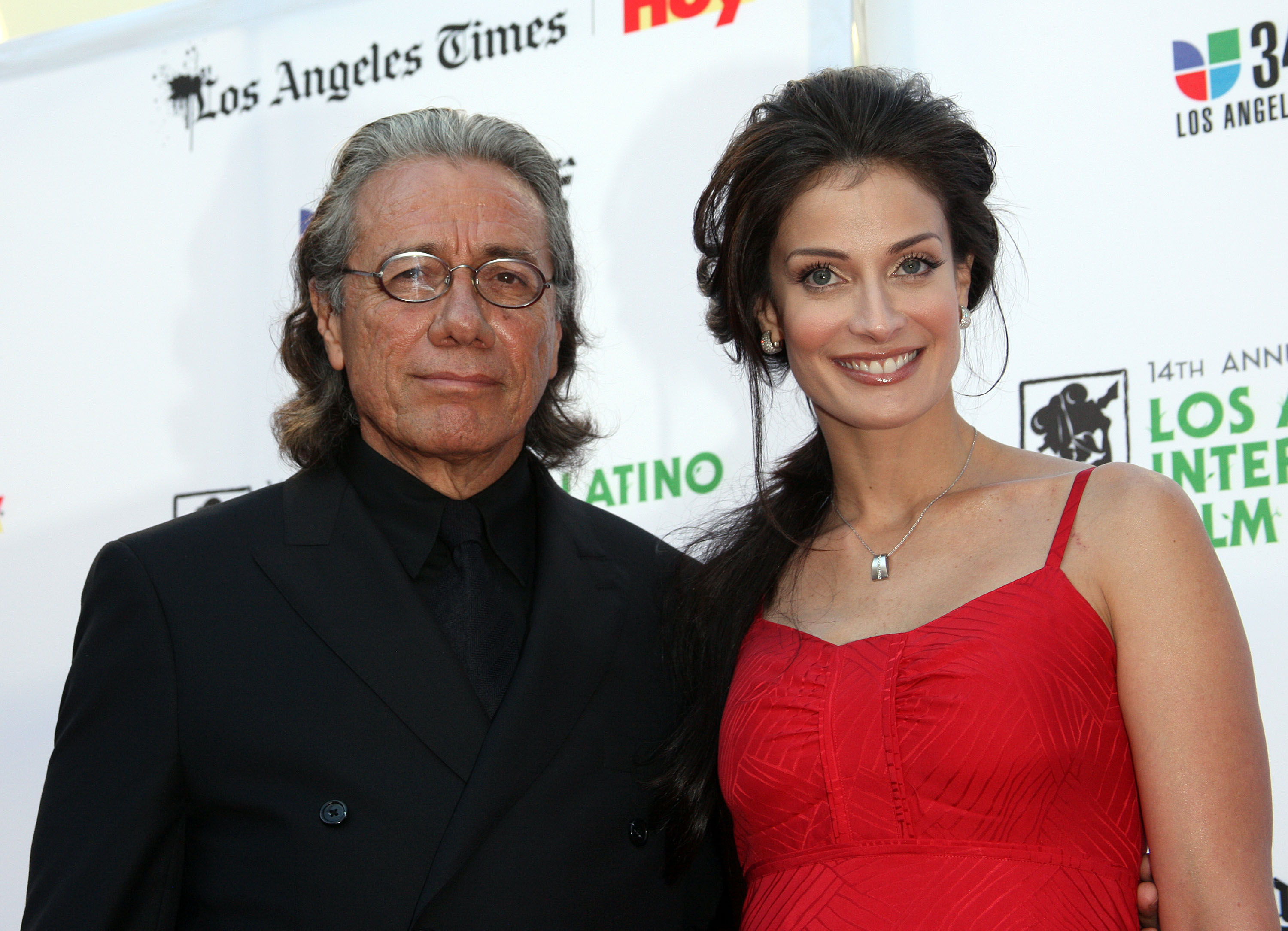 Edward James Olmos (L) and actress Dayanara Torres attend Los Angeles Latino International Film Festival opening night gala at Grauman's Chinese Theater on August 19, 2010.
